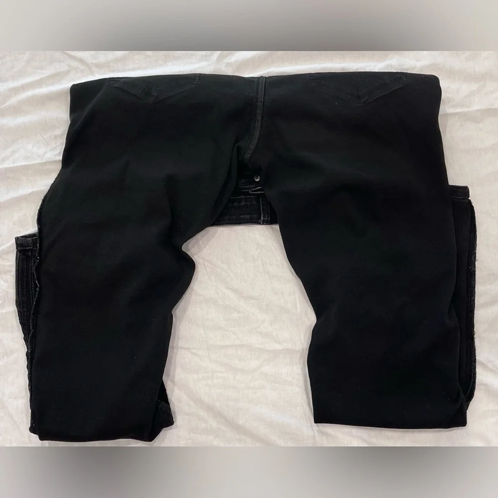 Mens AMIRI MX1Leather Patch Ripped Skinny Jeans Size 34